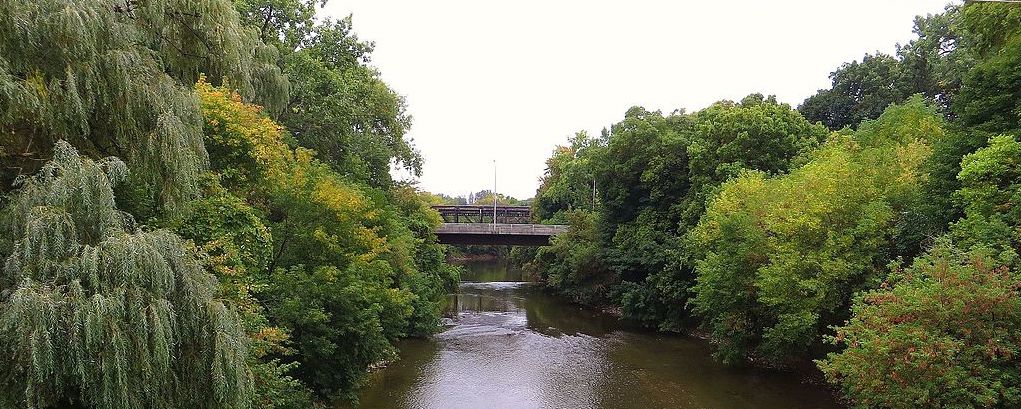 picture of river with trees on both banks, via https://commons.wikimedia.org/wiki/File:Thames_River,_London,_Ontario_(21834591351).jpg