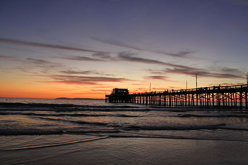 photo of sunset at Newport Pier