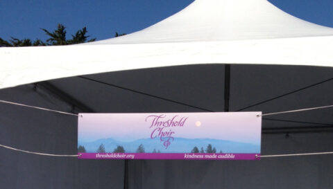 photo of banner on booth