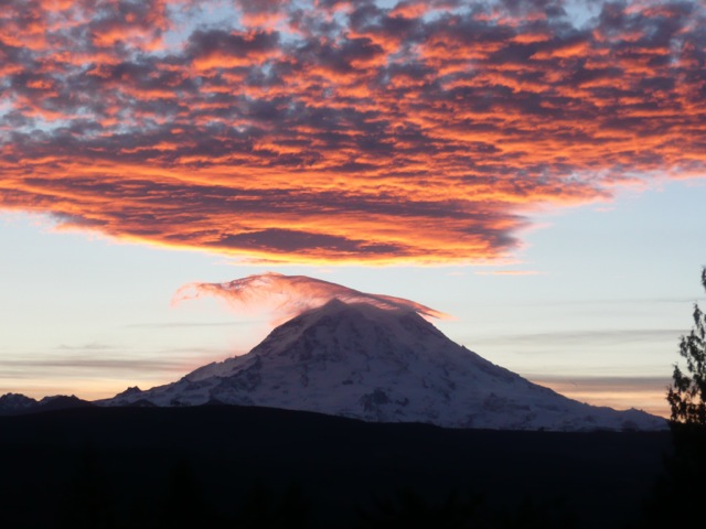 Mt. Ranier at sunset