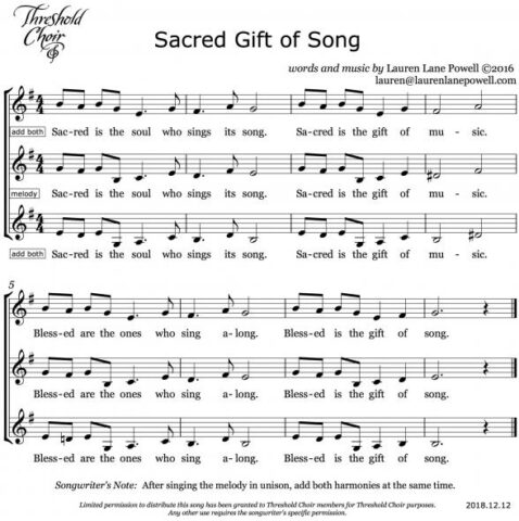Sacred Gift of Song 20181212